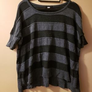 Black/Gray Striped Lightweight Sweater Knit